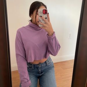 Cropped Turtle Neck Long Sleeve